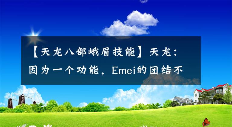 【天龙八部峨眉技能】天龙：因为一个功能，Emei的团结不再可以吗？宾县阿茶之争正式开始