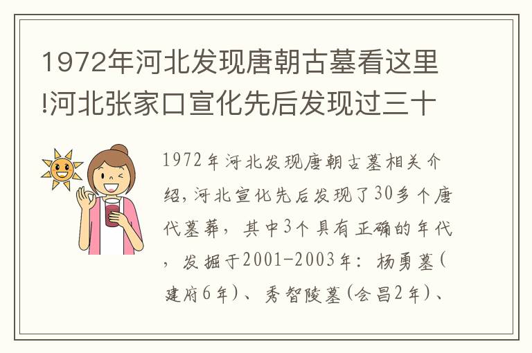 1972年河北发现唐朝古墓看这里!河北张家口宣化先后发现过三十多座唐代墓葬，其中有三座是有准确纪年的