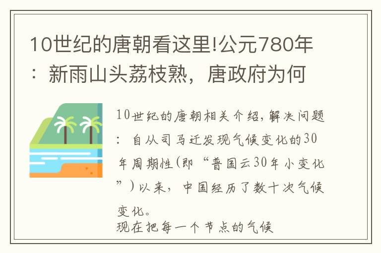 10世纪的唐朝看这里!公元780年：新雨山头荔枝熟，唐政府为何要进行两税法改革？