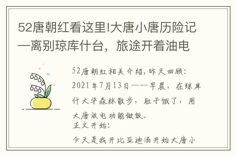 52唐朝红看这里!大唐小唐历险记—离别琼库什台，旅途开着油电混动的大唐真香