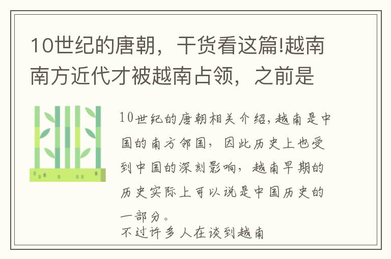 10世纪的唐朝，干货看这篇!越南南方近代才被越南占领，之前是什么国家？占城有过什么历史？