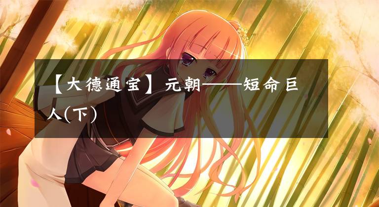 【大德通宝】元朝——短命巨人(下)文章配图