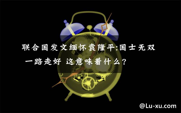 联合国发文缅怀袁隆平:国士无双 一路走好 这意味着什么?