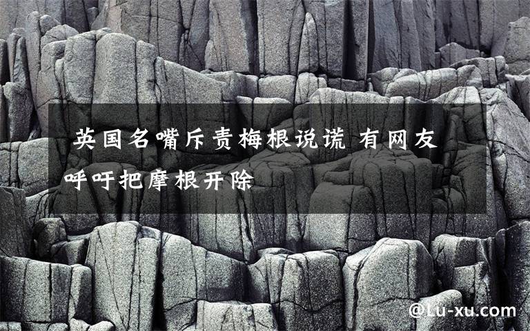  英国名嘴斥责梅根说谎 有网友呼吁把摩根开除
