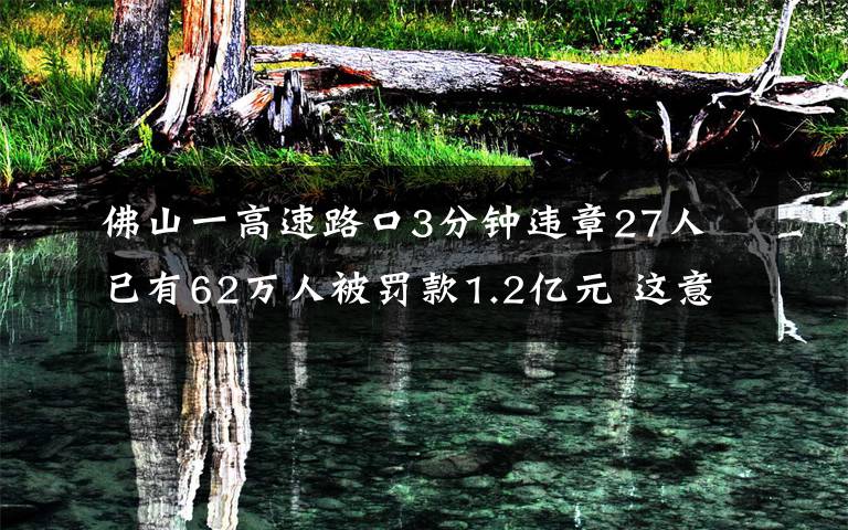 佛山一高速路口3分钟违章27人 已有62万人被罚款1.2亿元 这意味着什么?