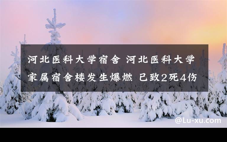 河北医科大学宿舍 河北医科大学家属宿舍楼发生爆燃 已致2死4伤