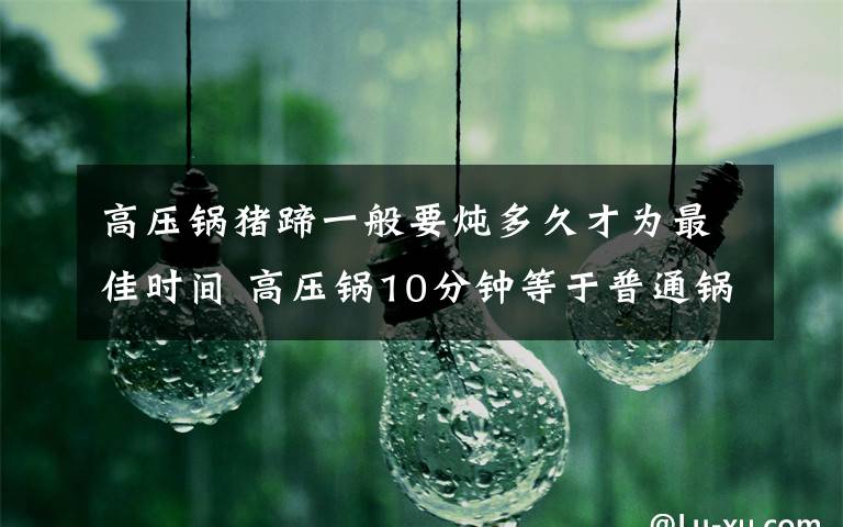 高压锅猪蹄一般要炖多久才为最佳时间 高压锅10分钟等于普通锅多少分钟