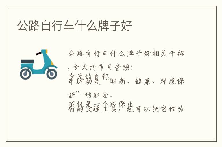 公路自行车什么牌子好