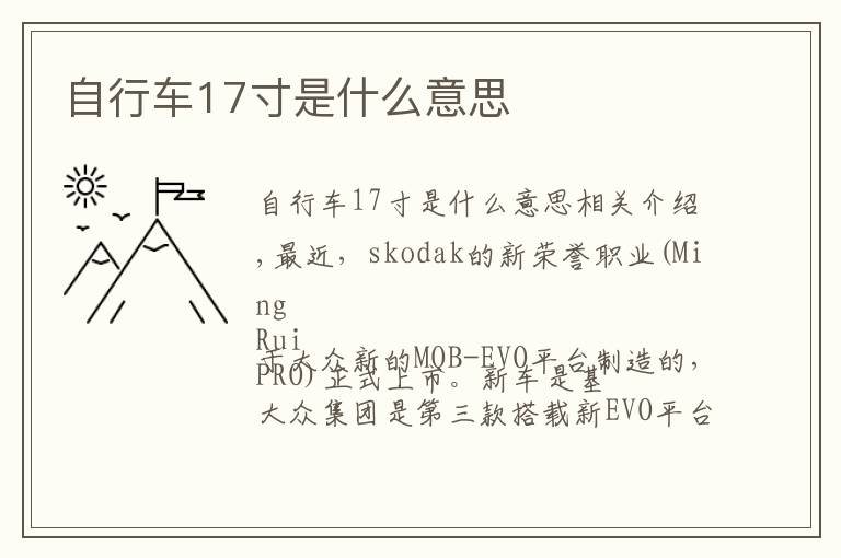 自行车17寸是什么意思