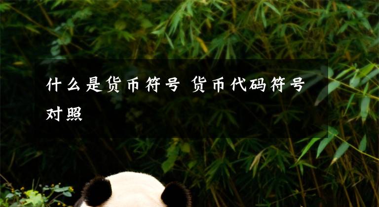 什么是货币符号 货币代码符号对照文章配图