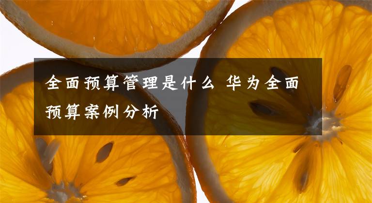 全面预算管理是什么 华为全面预算案例分析文章配图