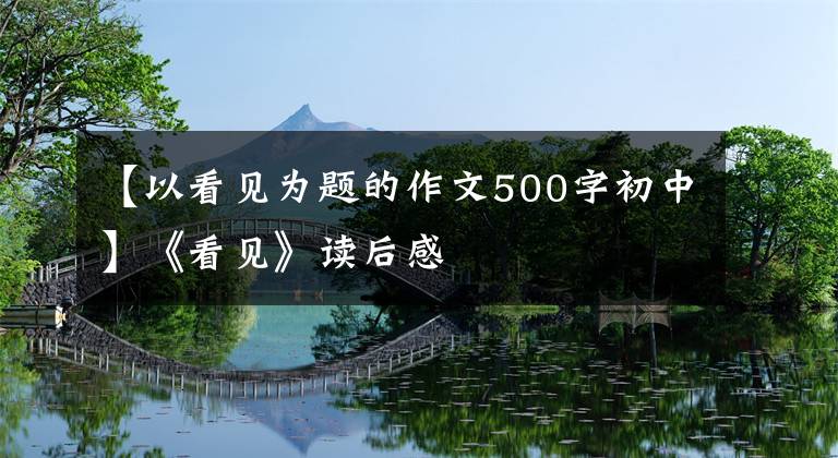 【以看见为题的作文500字初中】《看见》读后感