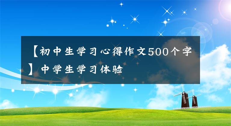 【初中生学习心得作文500个字】中学生学习体验