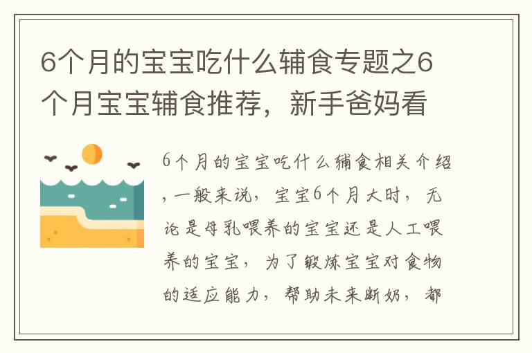 6个月的宝宝吃什么辅食专题之6个月宝宝辅食推荐，新手爸妈看这里，超详细的辅食介绍赶紧收藏