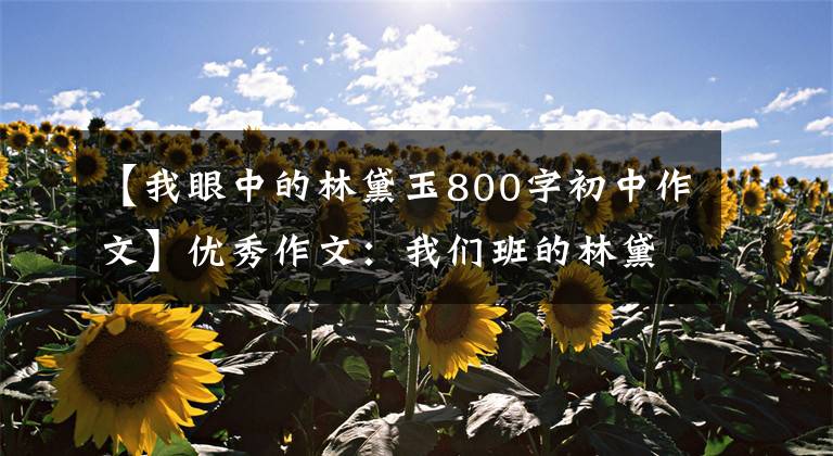 【我眼中的林黛玉800字初中作文】优秀作文：我们班的林黛玉