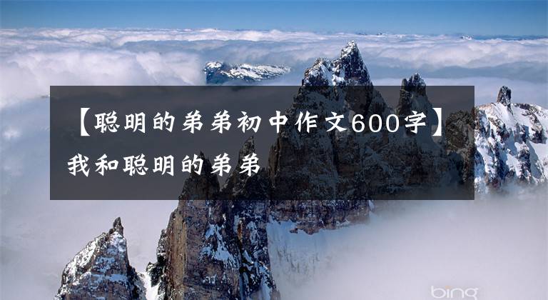【聪明的弟弟初中作文600字】我和聪明的弟弟文章配图