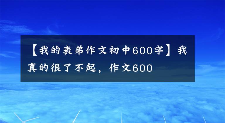 【我的表弟作文初中600字】我真的很了不起，作文600