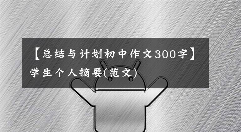 【总结与计划初中作文300字】学生个人摘要(范文)