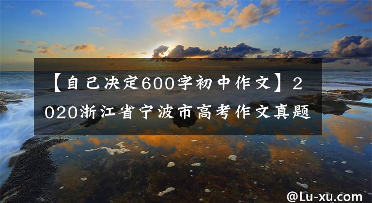 【自己决定600字初中作文】2020浙江省宁波市高考作文真题及范文：我自己决定。