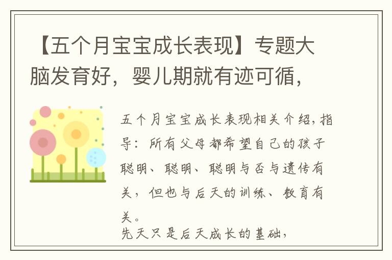 【五个月宝宝成长表现】专题大脑发育好，婴儿期就有迹可循，父母留意宝宝是否有这几个反应