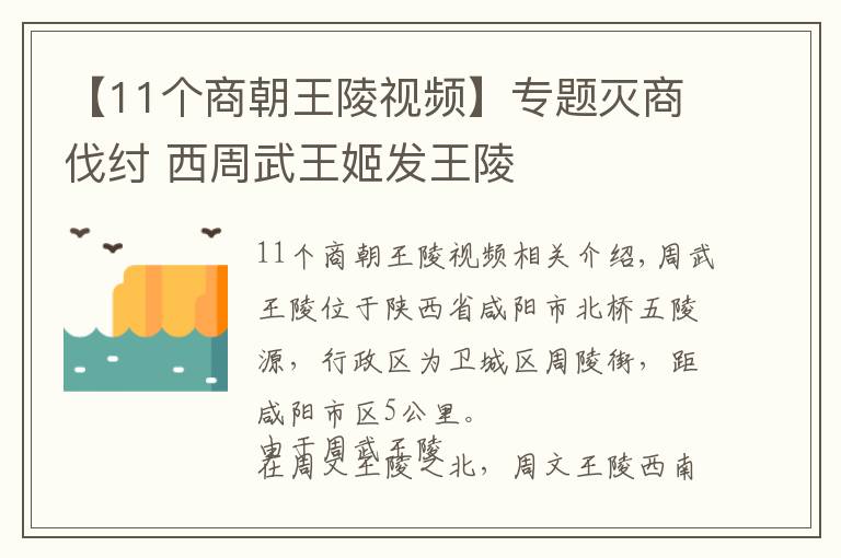 【11个商朝王陵视频】专题灭商伐纣 西周武王姬发王陵