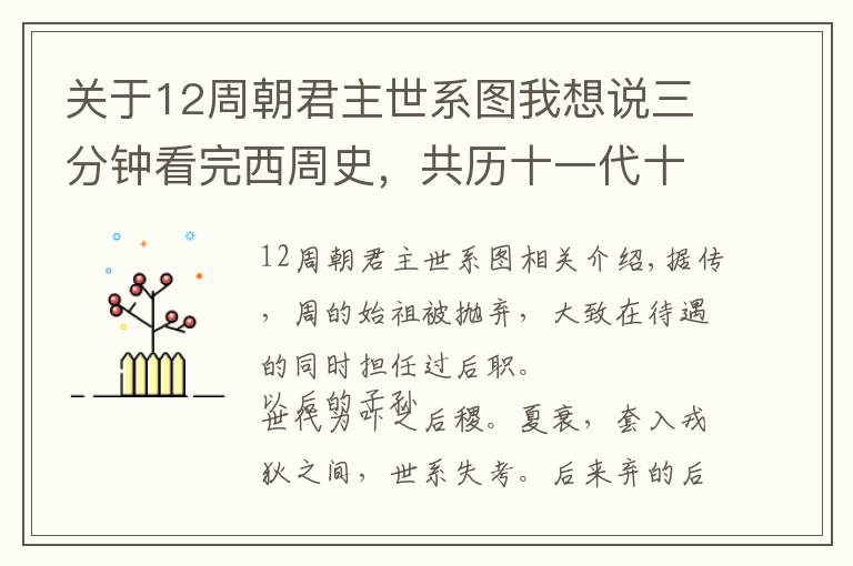 关于12周朝君主世系图我想说三分钟看完西周史，共历十一代十二王