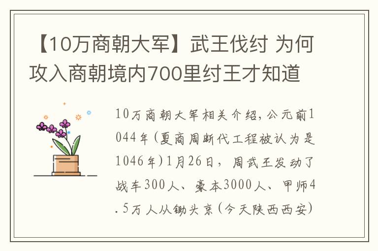 【10万商朝大军】武王伐纣 为何攻入商朝境内700里纣王才知道