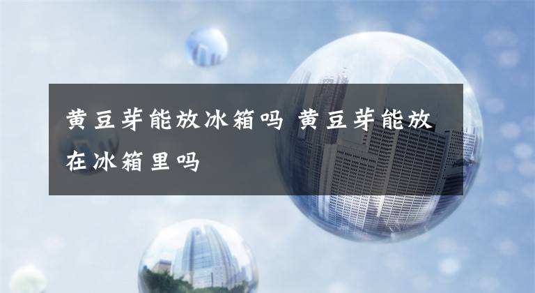 黄豆芽能放冰箱吗 黄豆芽能放在冰箱里吗文章配图