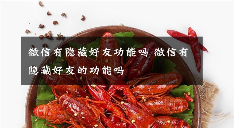 微信有隐藏好友功能吗 微信有隐藏好友的功能吗文章配图