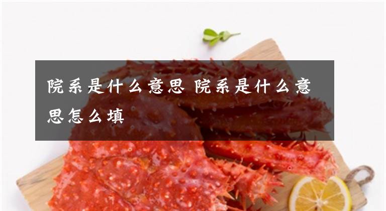 院系是什么意思 院系是什么意思怎么填文章配图