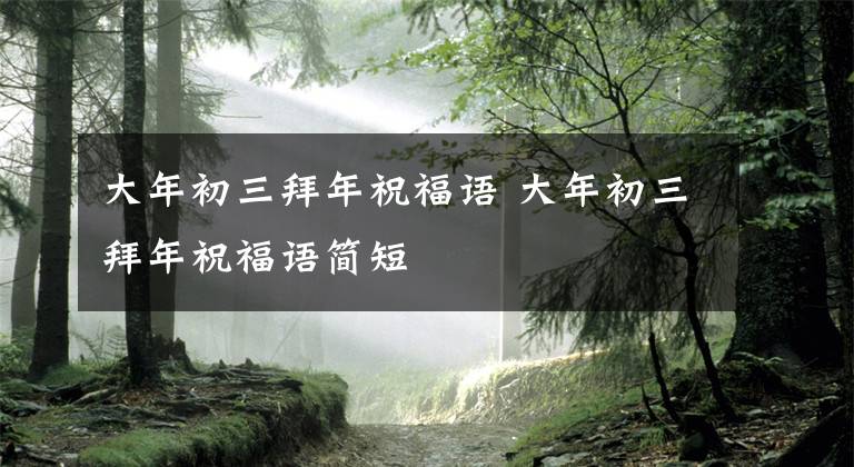 大年初三拜年祝福语 大年初三拜年祝福语简短文章配图