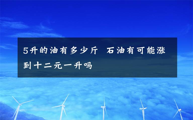 5升的油有多少斤  石油有可能涨到十二元一升吗