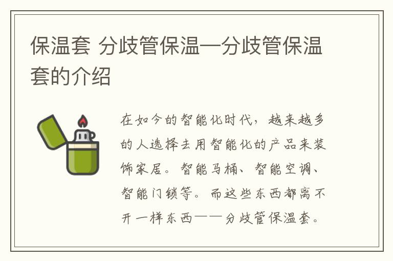 保温套 分歧管保温—分歧管保温套的介绍