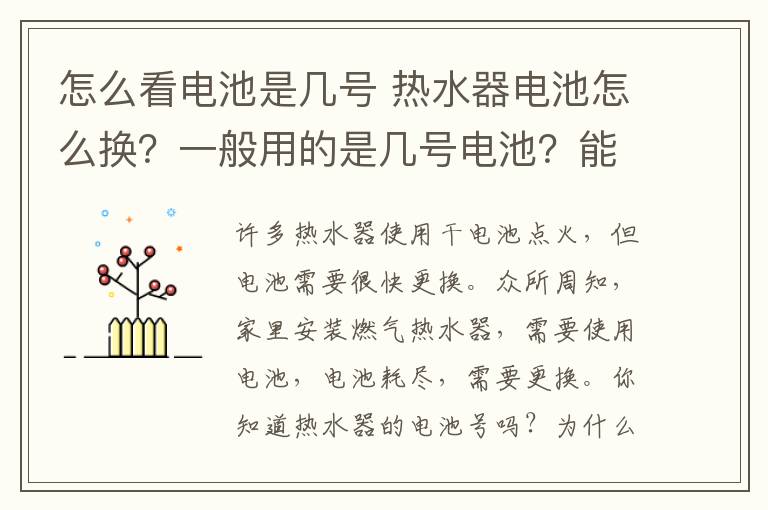 怎么看电池是几号 热水器电池怎么换？一般用的是几号电池？能用多久？