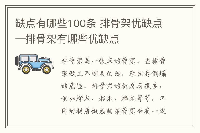 缺点有哪些100条 排骨架优缺点—排骨架有哪些优缺点