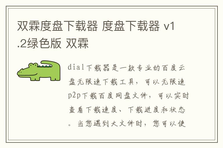 双霖度盘下载器 度盘下载器 v1.2绿色版 双霖