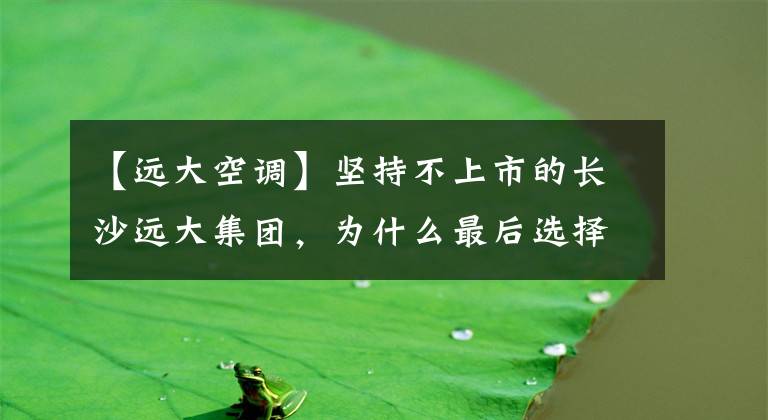 【远大空调】坚持不上市的长沙远大集团，为什么最后选择在杭州上市？文章配图