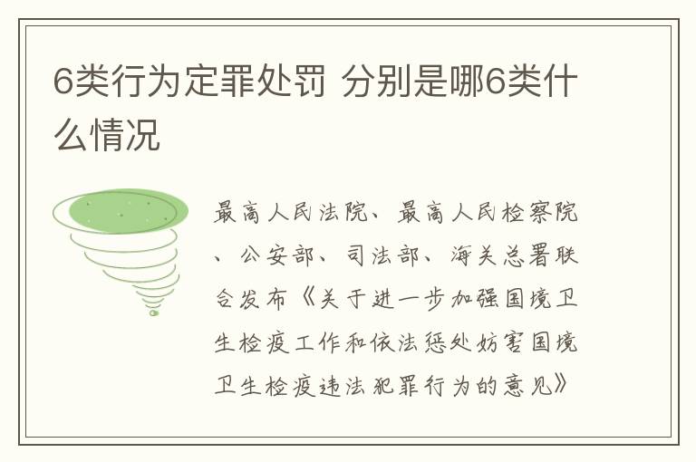 6类行为定罪处罚 分别是哪6类什么情况