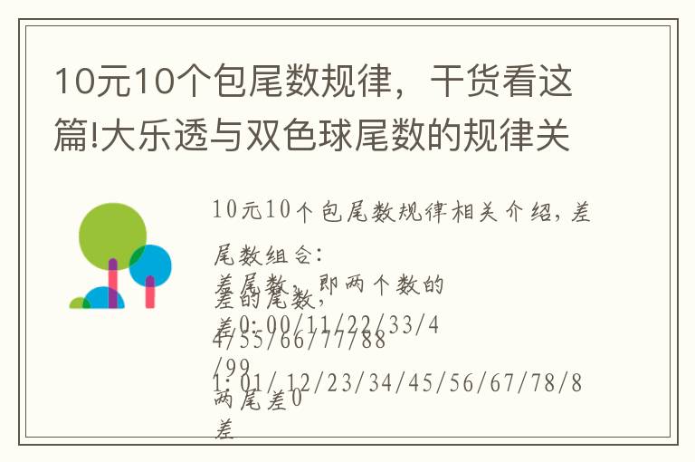 10元10个包尾数规律，干货看这篇!大乐透与双色球尾数的规律关系详细总结！【干货来了！！！】