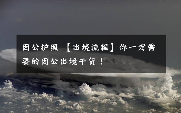 因公护照 【出境流程】你一定需要的因公出境干货！文章配图