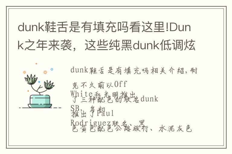 dunk鞋舌是有填充吗看这里!Dunk之年来袭，这些纯黑dunk低调炫酷