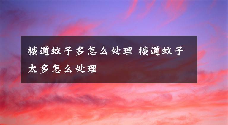 楼道蚊子多怎么处理 楼道蚊子太多怎么处理文章配图