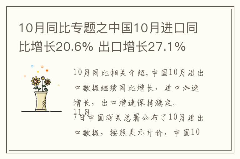10月同比专题之中国10月进口同比增长20.6% 出口增长27.1%