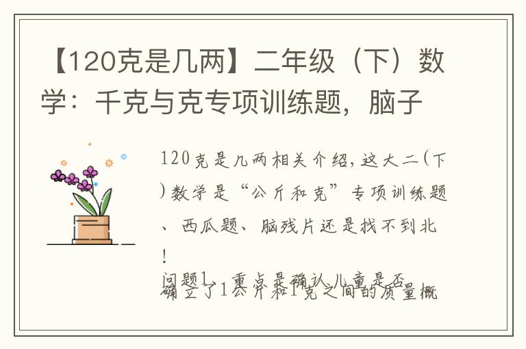 【120克是几两】二年级（下）数学：千克与克专项训练题，脑子断片，找不着北