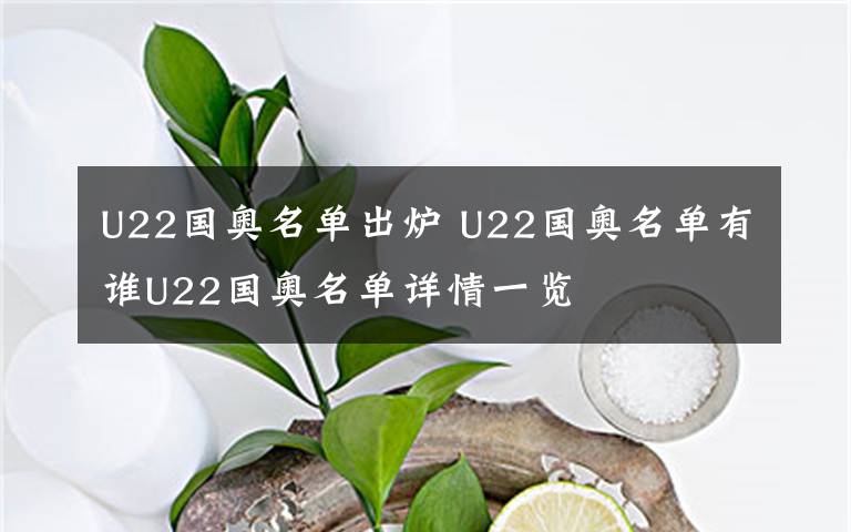 U22国奥名单出炉 U22国奥名单有谁U22国奥名单详情一览文章配图