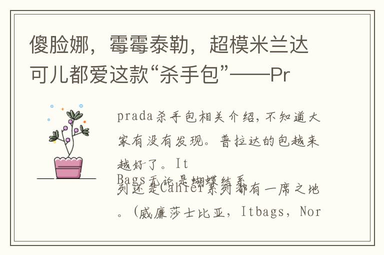 傻脸娜，霉霉泰勒，超模米兰达可儿都爱这款“杀手包”——Prada Saffiano