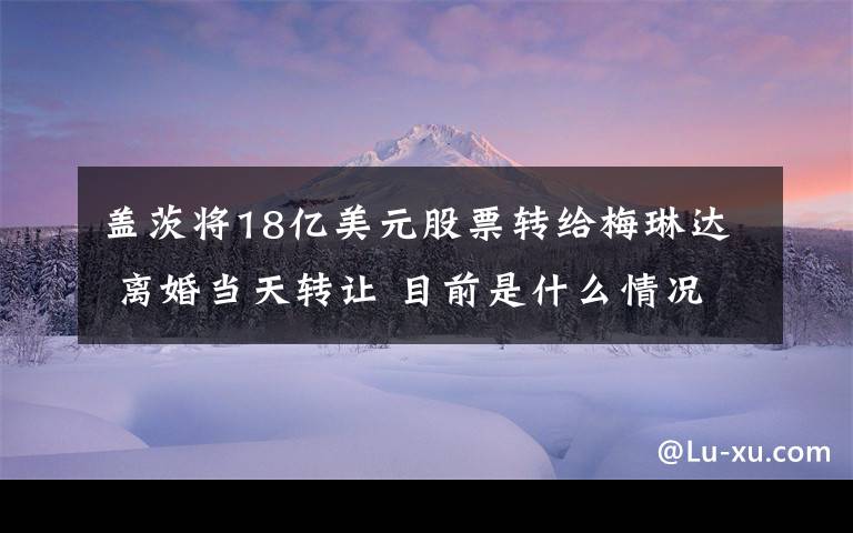 盖茨将18亿美元股票转给梅琳达 离婚当天转让 目前是什么情况？