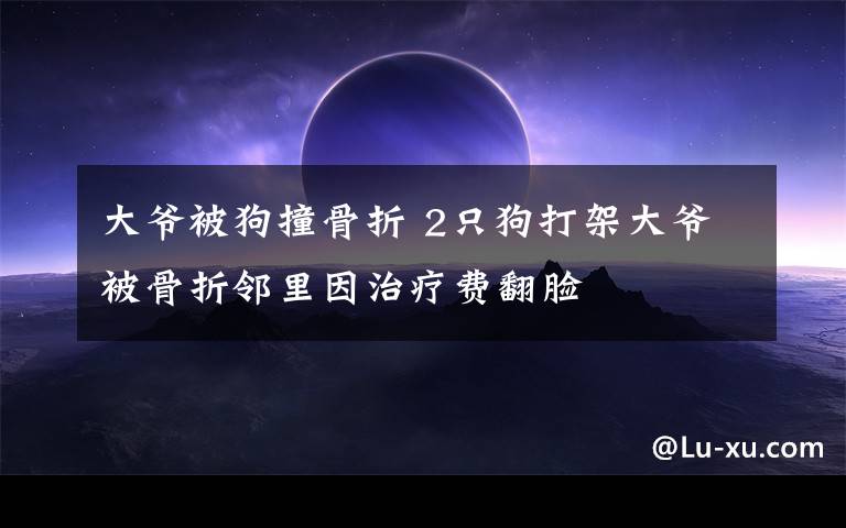 大爷被狗撞骨折 2只狗打架大爷被骨折邻里因治疗费翻脸