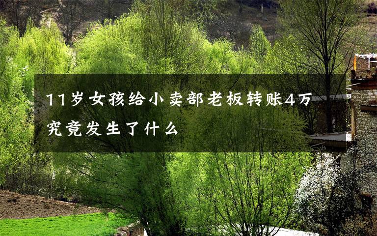 11岁女孩给小卖部老板转账4万 究竟发生了什么文章配图