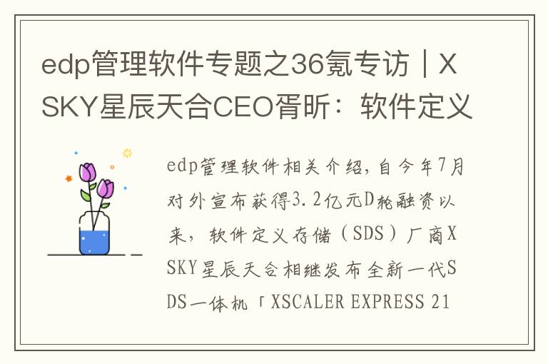 edp管理软件专题之36氪专访｜XSKY星辰天合CEO胥昕：软件定义存储整体市占率第四，未来目标是打造平台型公司